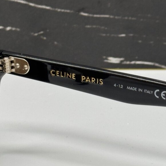 NEW CL40208U 01E CELINE SHINY BLACK/BROWN MEN CELINE SUNGLASSES - Picture 8 of 9